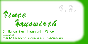 vince hauswirth business card
